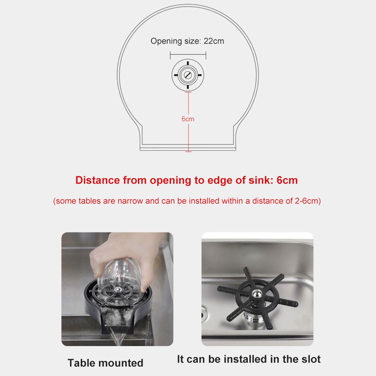 G9/16 Thread High Pressure Cup Washer Stainless Steel Kitchen Sink Glass Rinser for Restaurant Bar V1294-YM0523-3113220072111