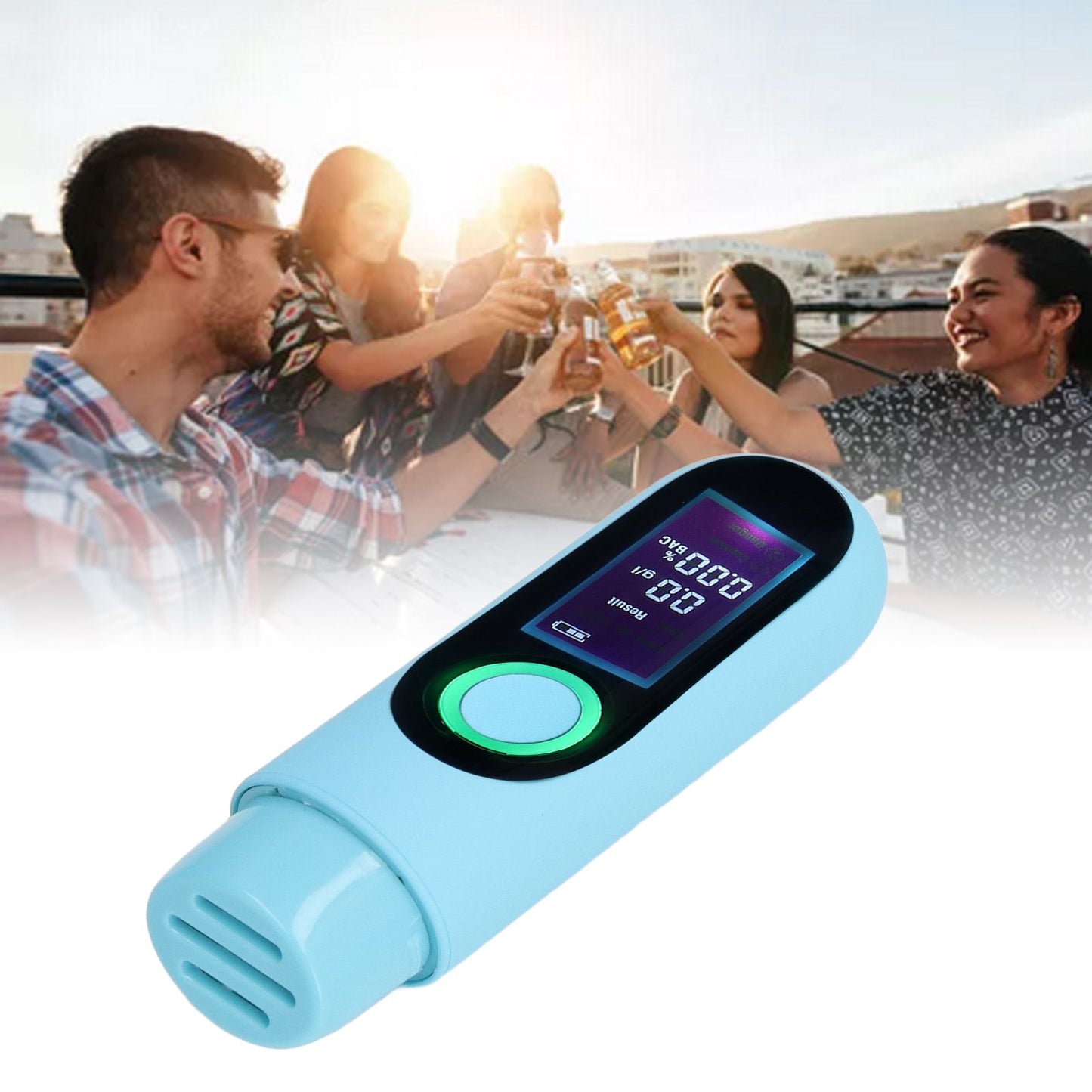 Alcohol Tester LCD 3 Color Display USB Charging Blowing Contactless Testing Alcohol Tester for Professional V1294-YM0523-3113220075713