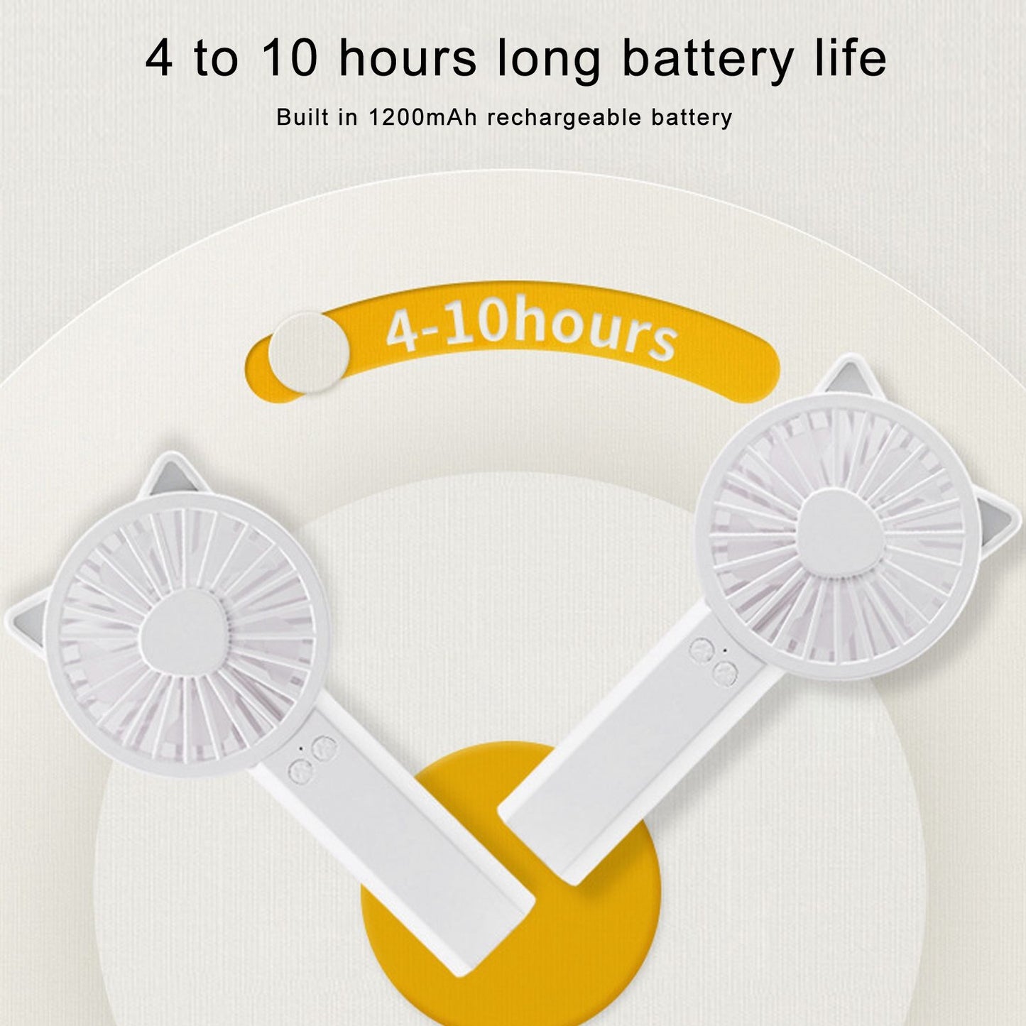 Handheld Mini Fan 3 Different Wind Speeds USB Charging Low Noise Small Fan with Light for Office Dormitory V1294-YM0523-3113220077911