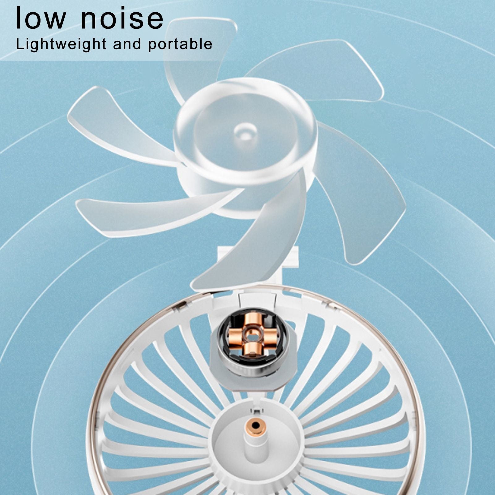 Handheld Mini Fan 3 Different Wind Speeds USB Charging Low Noise Small Fan with Light for Office Dormitory V1294-YM0523-3113220077911