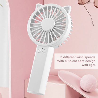 Handheld Mini Fan 3 Different Wind Speeds USB Charging Low Noise Small Fan with Light for Office Dormitory V1294-YM0523-3113220077911