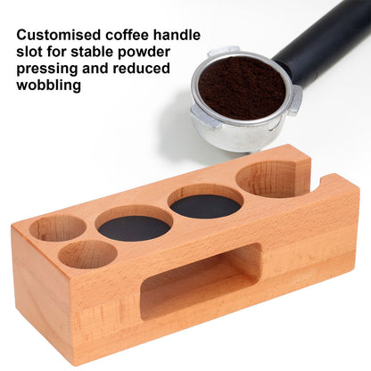 Coffee Tamper Holder Multifunction Food Safe Wooden Coffee Tamping Station for Coffee Lovers V1294-YM0523-3113220079411