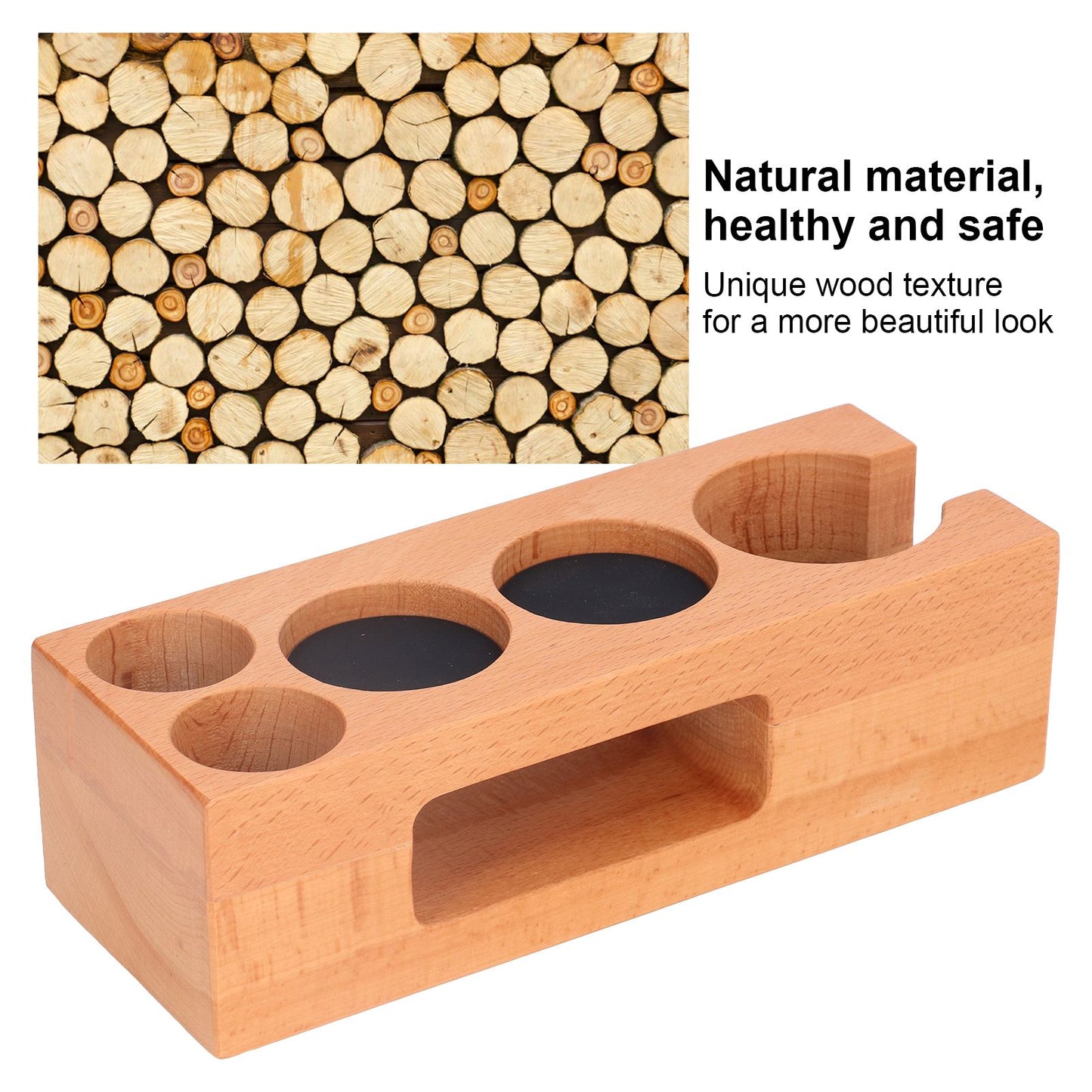 Coffee Tamper Holder Multifunction Food Safe Wooden Coffee Tamping Station for Coffee Lovers V1294-YM0523-3113220079411