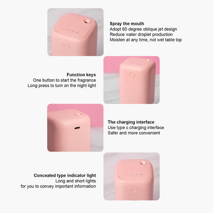 Essential Oil Diffuser Removable Ultra Silent Heating Thorough Atomization Air Humidifier 150ML Pink V1294-YM0523-3113220080312
