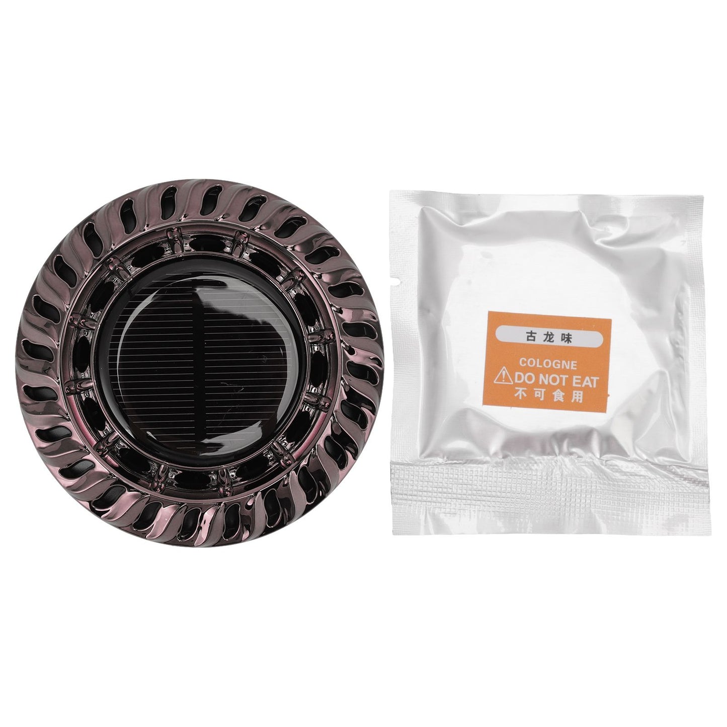 Solar Car Perfume Diffuser Automatic Rotating Decorative Car Aromatherapy Machine for Office Home Silver Black V1294-YM0523-3113220080411