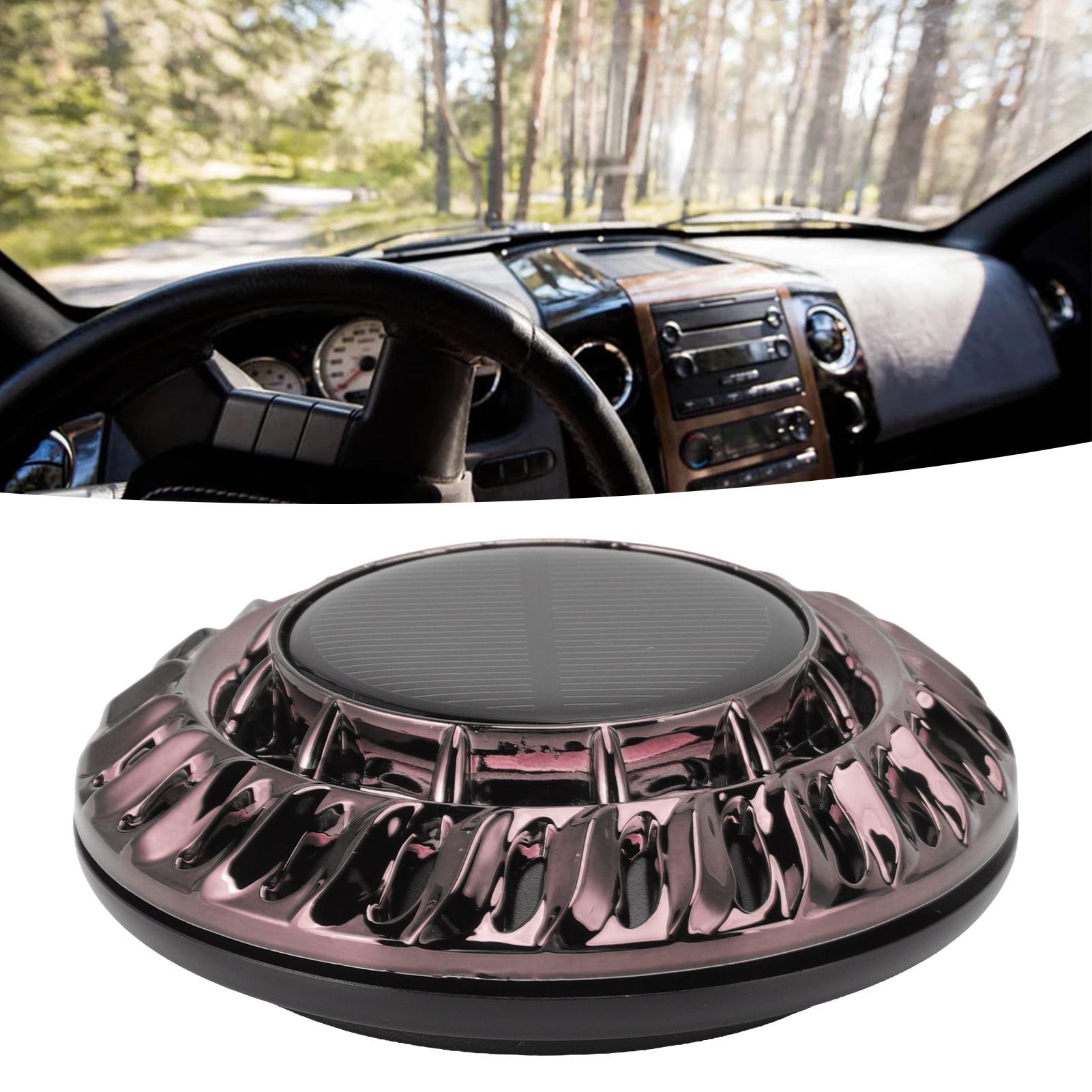 Solar Car Perfume Diffuser Automatic Rotating Decorative Car Aromatherapy Machine for Office Home Silver Black V1294-YM0523-3113220080411