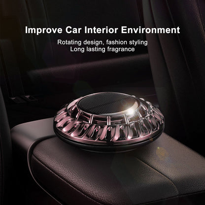 Solar Car Perfume Diffuser Automatic Rotating Decorative Car Aromatherapy Machine for Office Home Silver Black V1294-YM0523-3113220080411