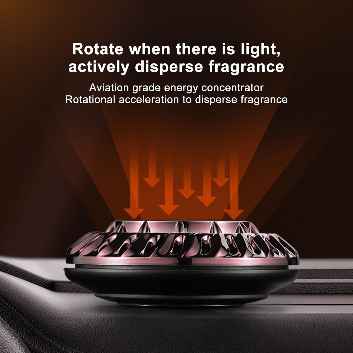 Solar Car Perfume Diffuser Automatic Rotating Decorative Car Aromatherapy Machine for Office Home Silver Black V1294-YM0523-3113220080411