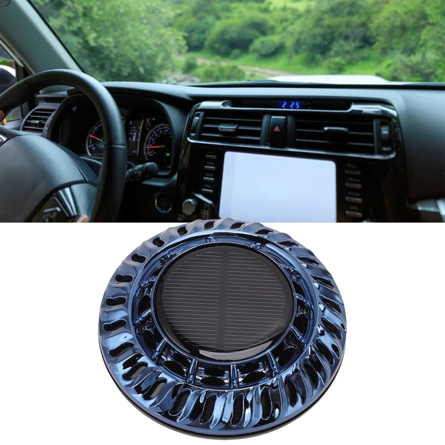 Solar Car Perfume Diffuser Automatic Rotating Decorative Car Aromatherapy Machine for Office Home Ink Blue V1294-YM0523-3113220080412