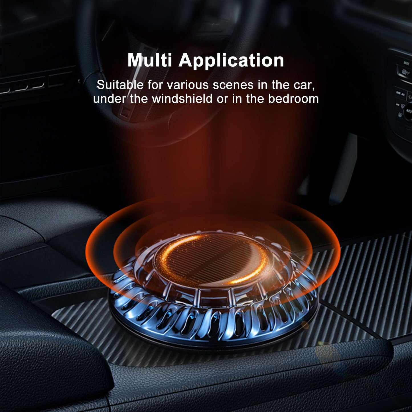 Solar Car Perfume Diffuser Automatic Rotating Decorative Car Aromatherapy Machine for Office Home Ink Blue V1294-YM0523-3113220080412