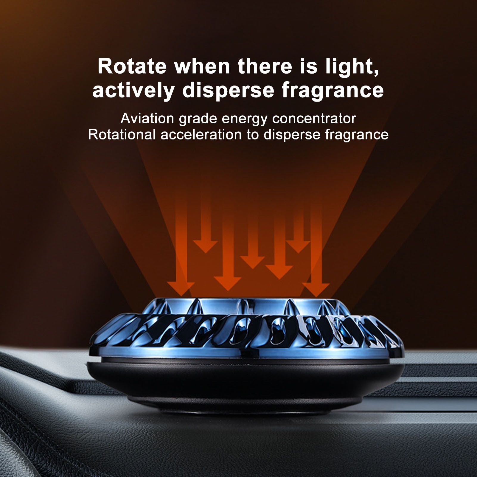 Solar Car Perfume Diffuser Automatic Rotating Decorative Car Aromatherapy Machine for Office Home Ink Blue V1294-YM0523-3113220080412