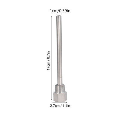 Stainless Steel Thermowell G1/2 Male Thread 6.7in Length Thermowell for Temperature Sensors V1294-YM0523-3113220083811