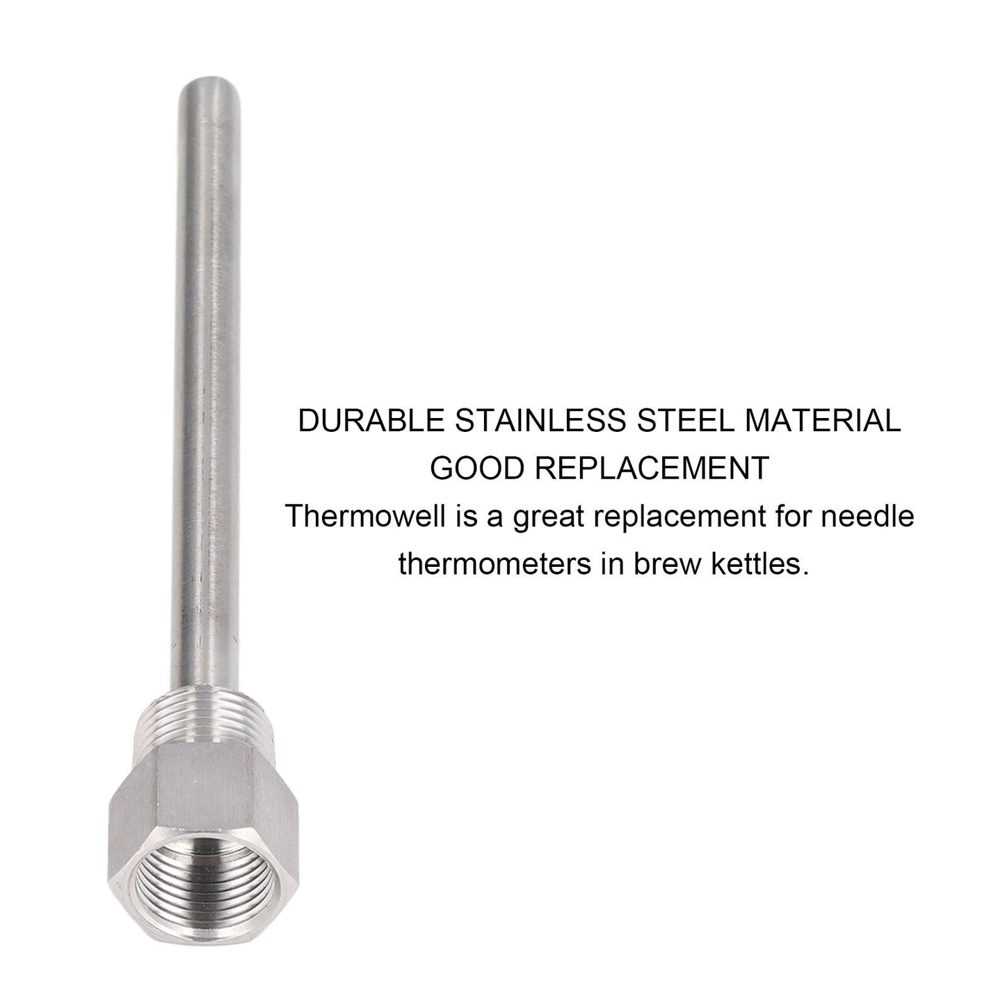 Stainless Steel Thermowell G1/2 Male Thread 6.7in Length Thermowell for Temperature Sensors V1294-YM0523-3113220083811