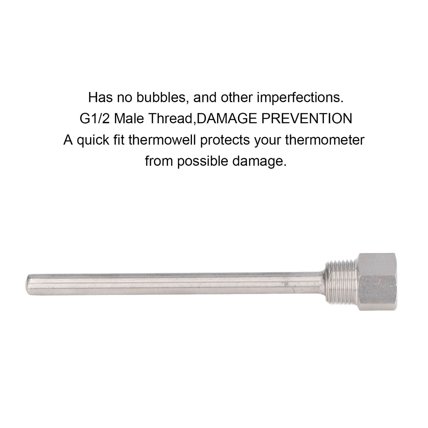 Stainless Steel Thermowell G1/2 Male Thread 6.7in Length Thermowell for Temperature Sensors V1294-YM0523-3113220083811