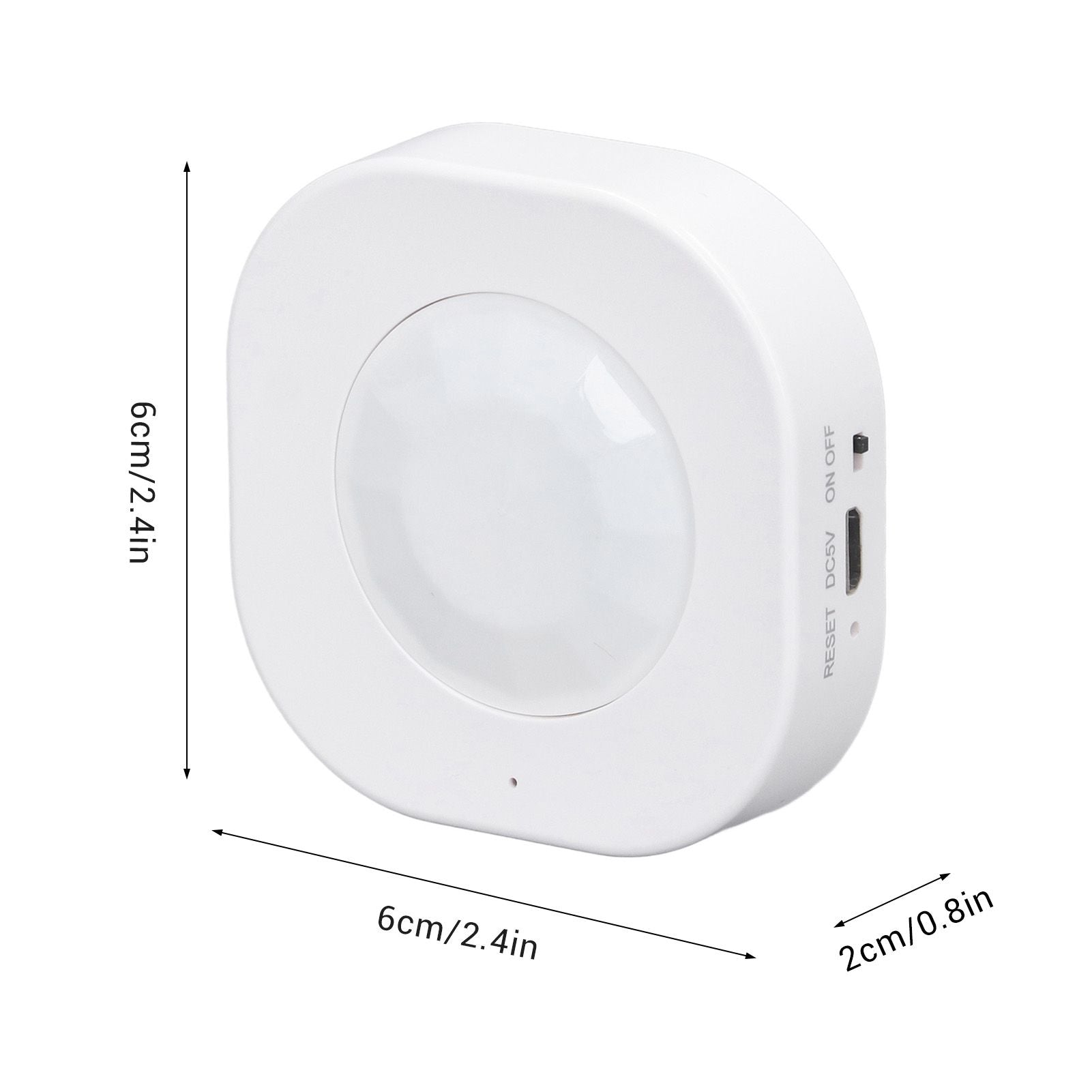 Smart Motion Sensor Square Battery Powered WiFi Infrared Body Sensor with Mobile APP Alarm for Home V1294-YM0523-3113220084111