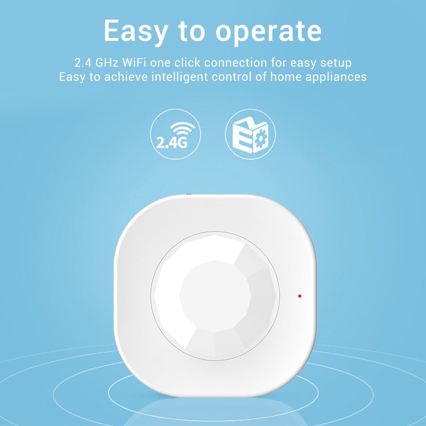 Smart Motion Sensor Square Battery Powered WiFi Infrared Body Sensor with Mobile APP Alarm for Home V1294-YM0523-3113220084111