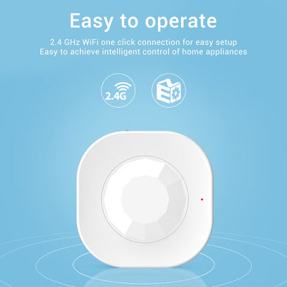 Smart Motion Sensor Square Battery Powered WiFi Infrared Body Sensor with Mobile APP Alarm for Home V1294-YM0523-3113220084111