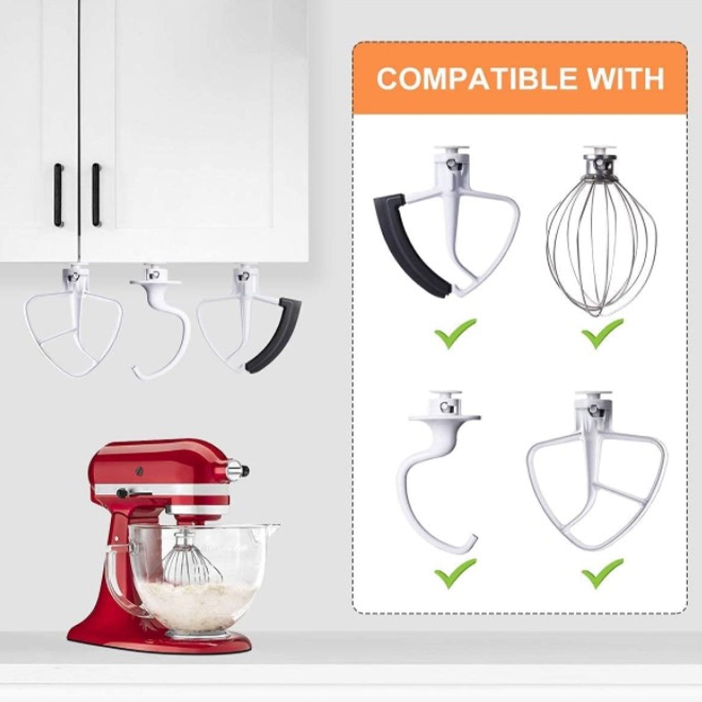 Stand Mixer Attachment Holders Vertical Hanging Type Quadrate White Mixer Attachments Accessories Holder for V1294-YM0523-3113220085511