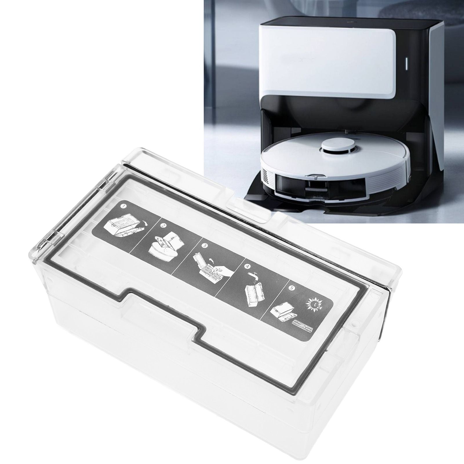 Dust Collection Box for Xiaomi Roborock S7 T7S T7S PLUS G10 Floor Sweeping Robot Trash Collection Box V1294-YM0523-3113220088111