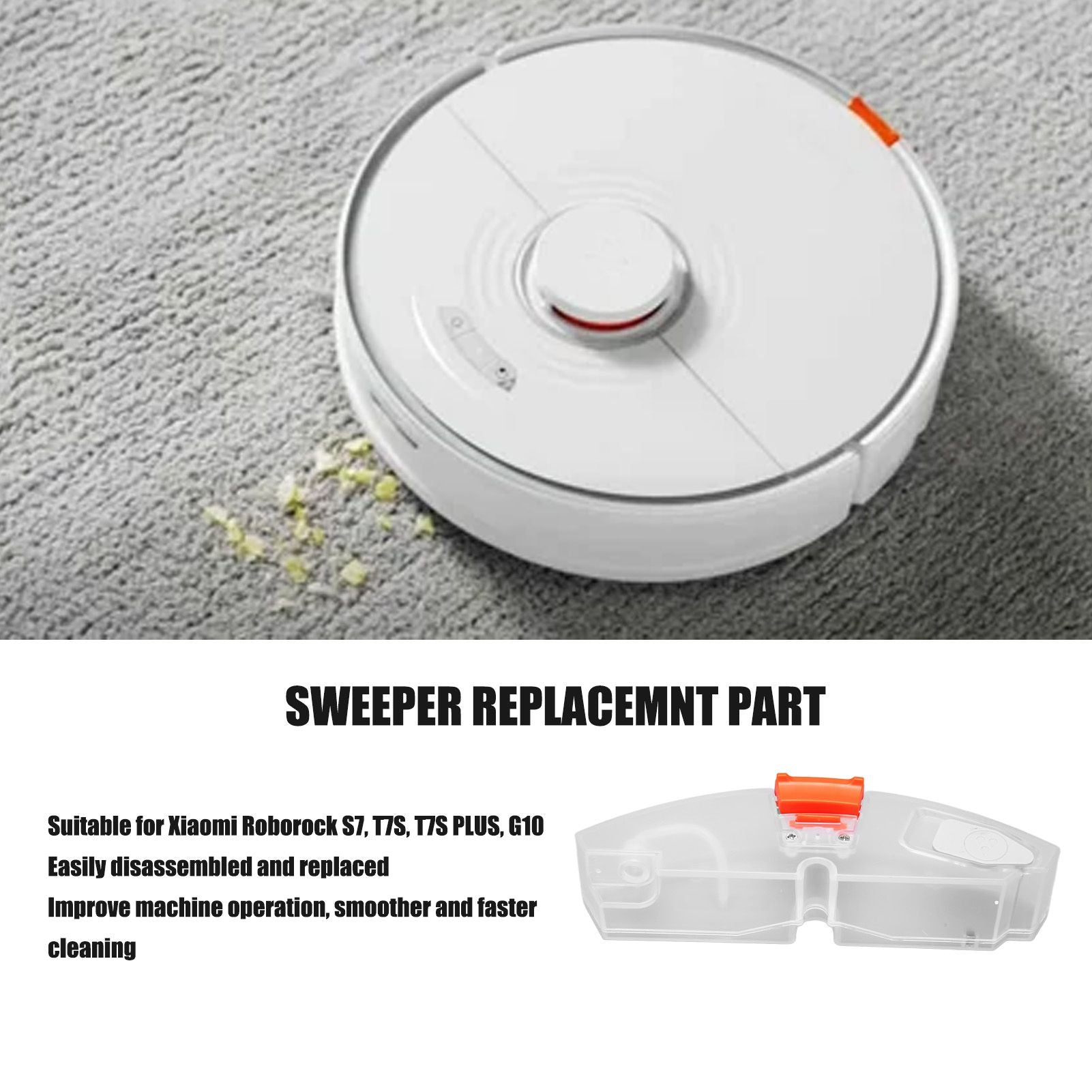 Water Tank Replacement Part Sweeper Accessories for Xiaomi Roborock S7 T7S T7S PLUS G10 V1294-YM0523-3113220088311