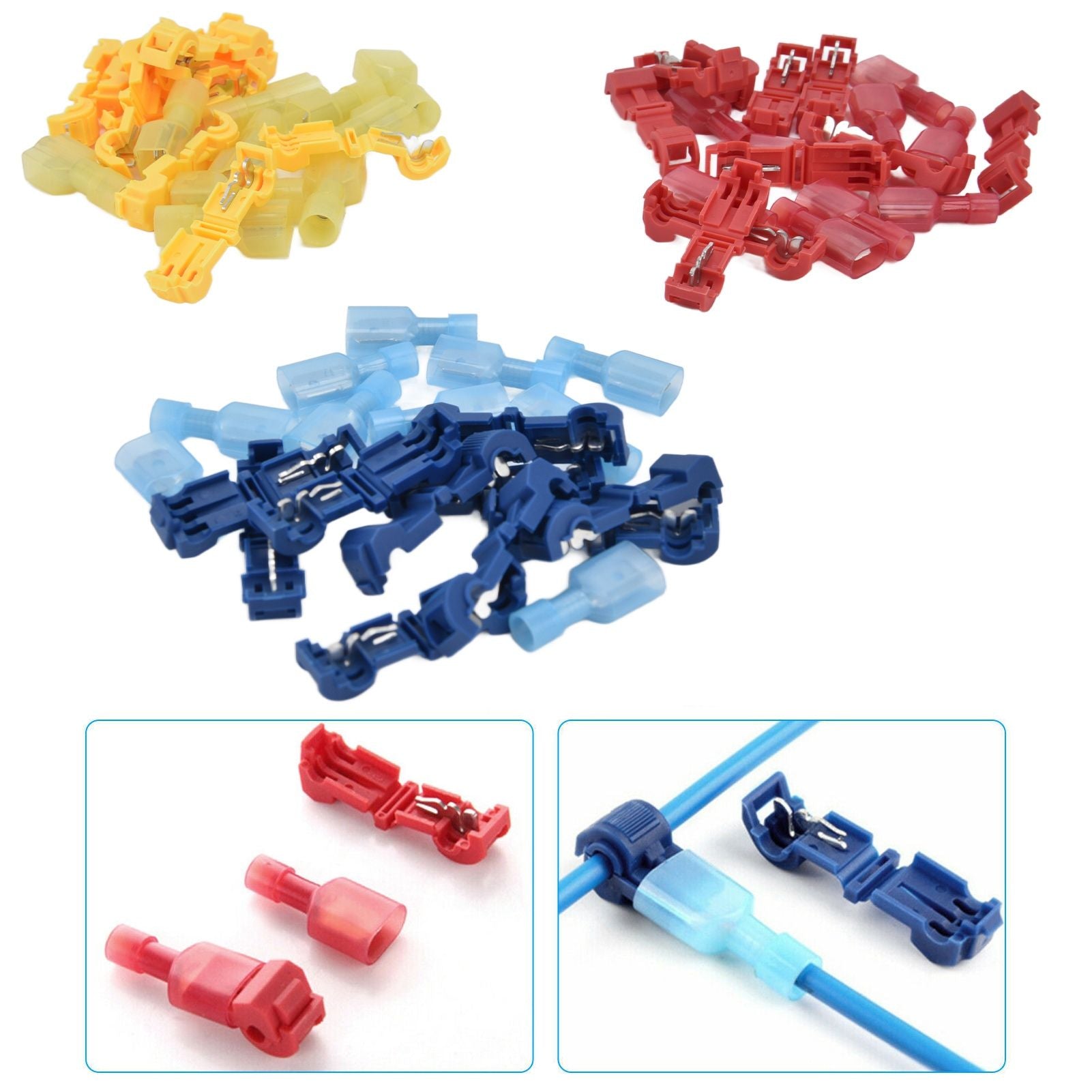 Disconnect Connector Kit T Shape Electrical Insulated Terminals for Home Decoration Circuit Repair V1294-YM0523-3114210104211