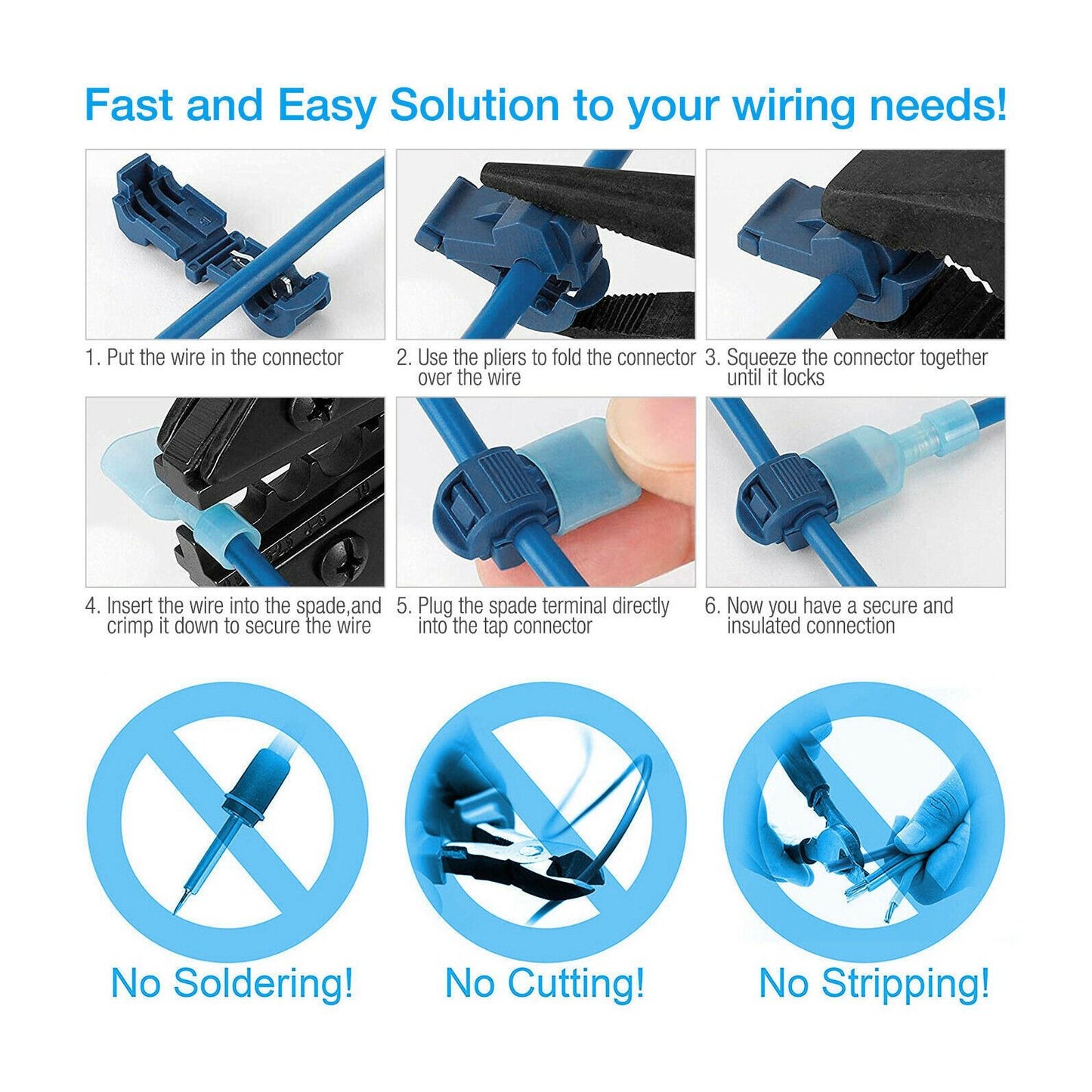 Disconnect Connector Kit T Shape Electrical Insulated Terminals for Home Decoration Circuit Repair V1294-YM0523-3114210104211