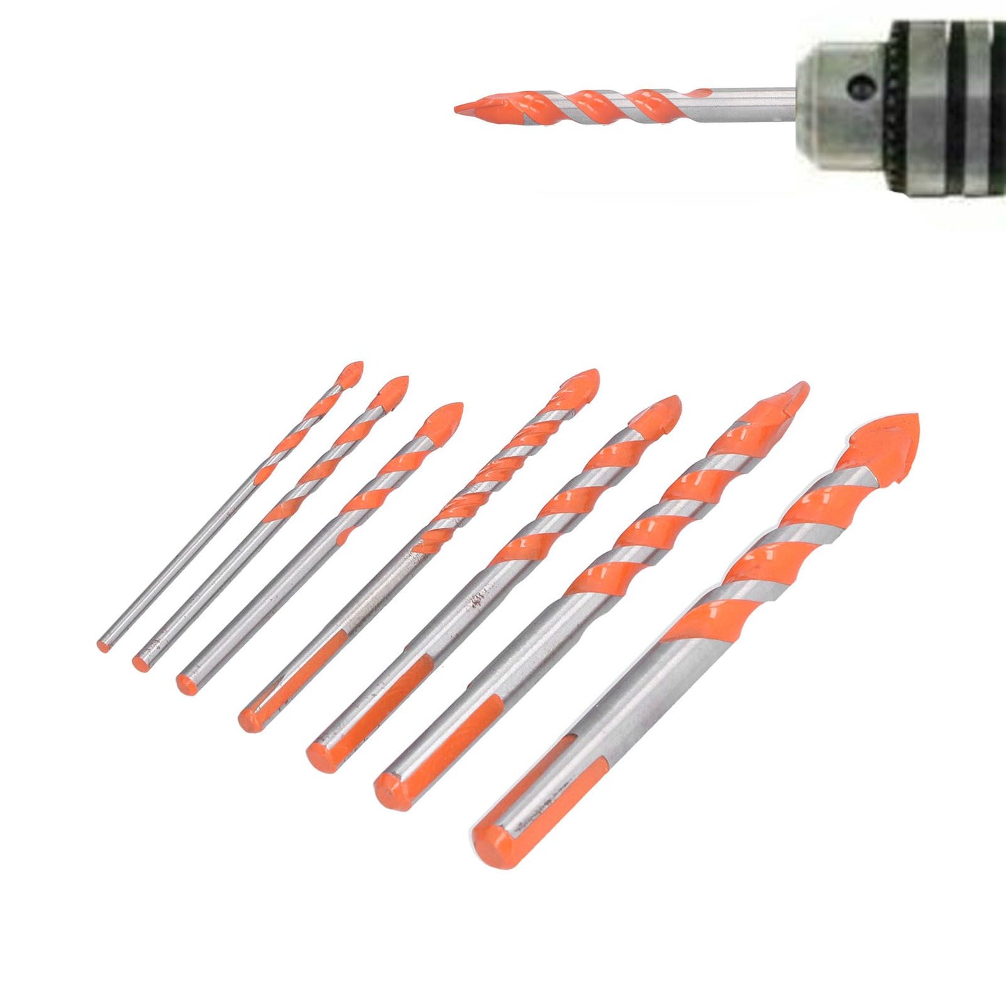 Drill Bits Punching Triangular Drill Bits with Storage Case for Ceramics Marble Wall Openings V1294-YM0523-3114210104511