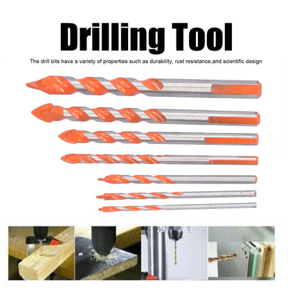 Drill Bits Punching Triangular Drill Bits with Storage Case for Ceramics Marble Wall Openings V1294-YM0523-3114210104511