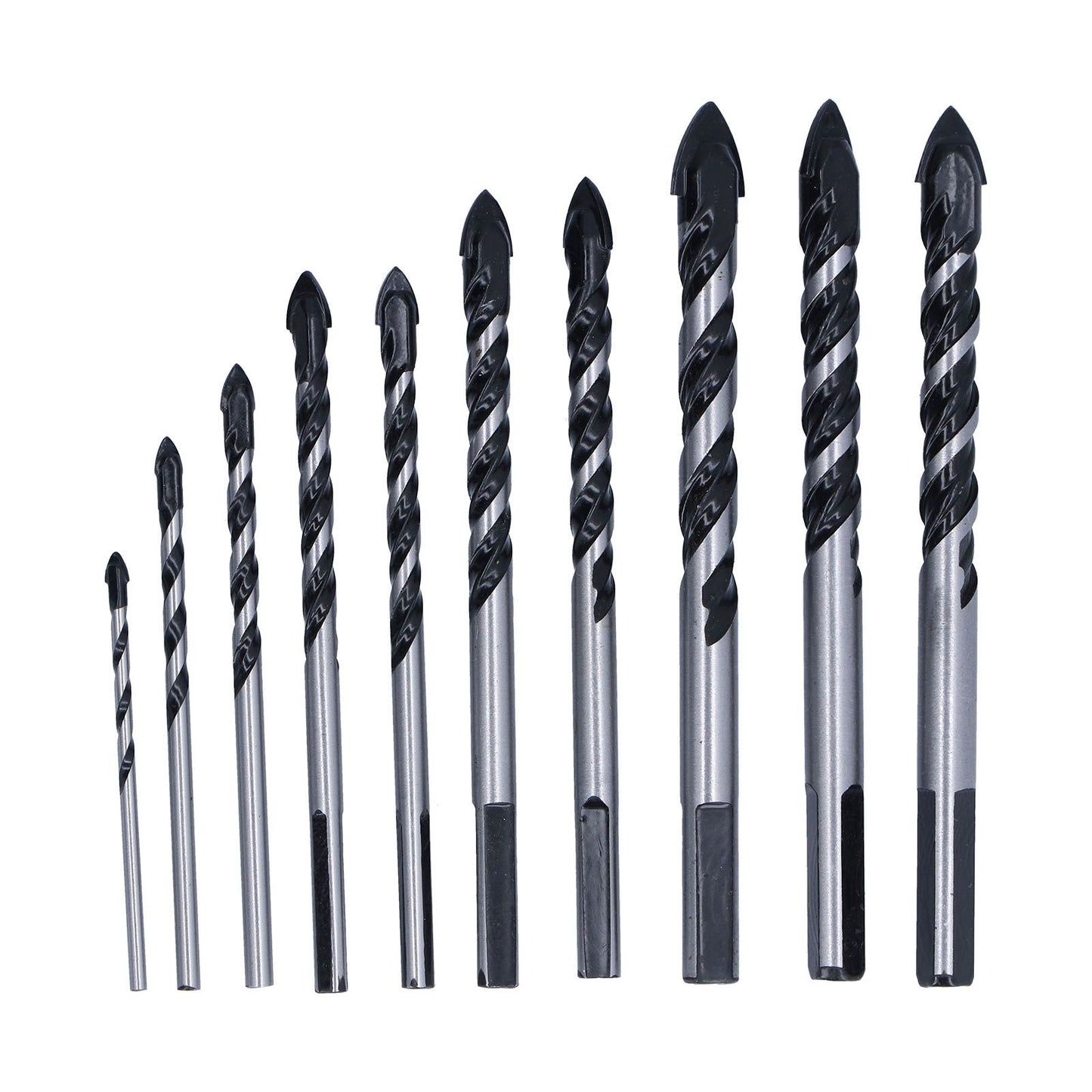 10 Pcs Masonry Drill Bits Set Industrial Strength Carbide Tips with Storage Case for Tile Brick Cement V1294-YM0523-3114210113911