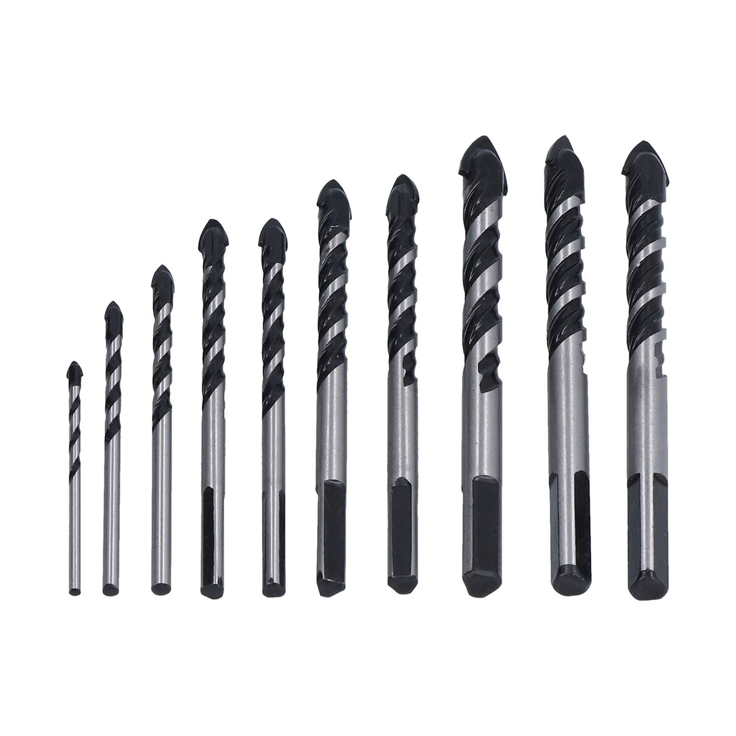 10 Pcs Masonry Drill Bits Set Industrial Strength Carbide Tips with Storage Case for Tile Brick Cement V1294-YM0523-3114210113911