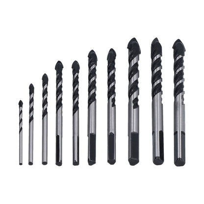 10 Pcs Masonry Drill Bits Set Industrial Strength Carbide Tips with Storage Case for Tile Brick Cement V1294-YM0523-3114210113911