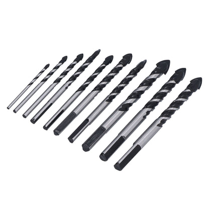 10 Pcs Masonry Drill Bits Set Industrial Strength Carbide Tips with Storage Case for Tile Brick Cement V1294-YM0523-3114210113911
