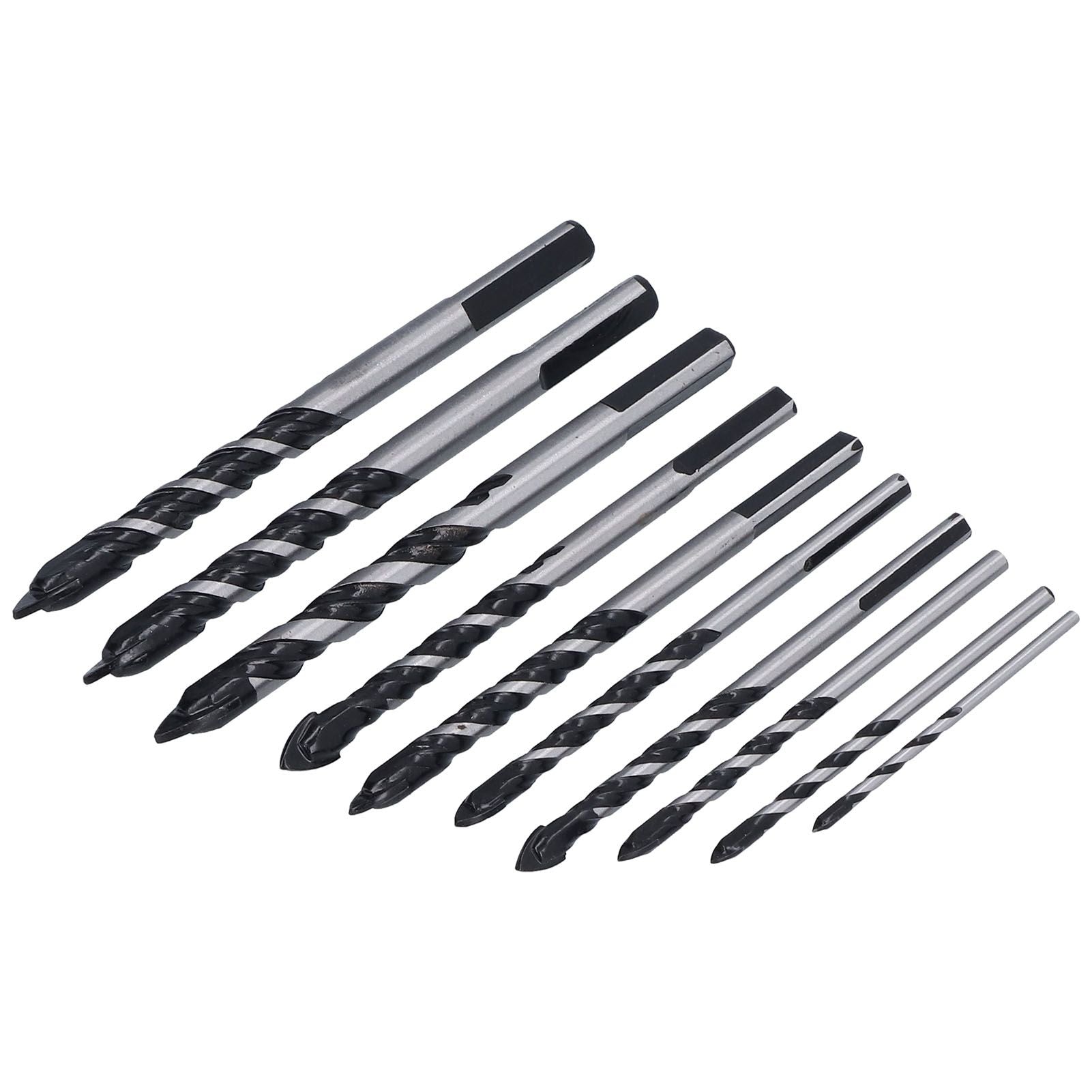 10 Pcs Masonry Drill Bits Set Industrial Strength Carbide Tips with Storage Case for Tile Brick Cement V1294-YM0523-3114210113911