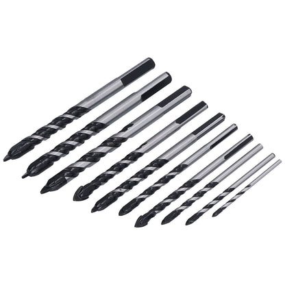 10 Pcs Masonry Drill Bits Set Industrial Strength Carbide Tips with Storage Case for Tile Brick Cement V1294-YM0523-3114210113911