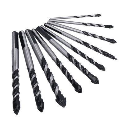 10 Pcs Masonry Drill Bits Set Industrial Strength Carbide Tips with Storage Case for Tile Brick Cement V1294-YM0523-3114210113911