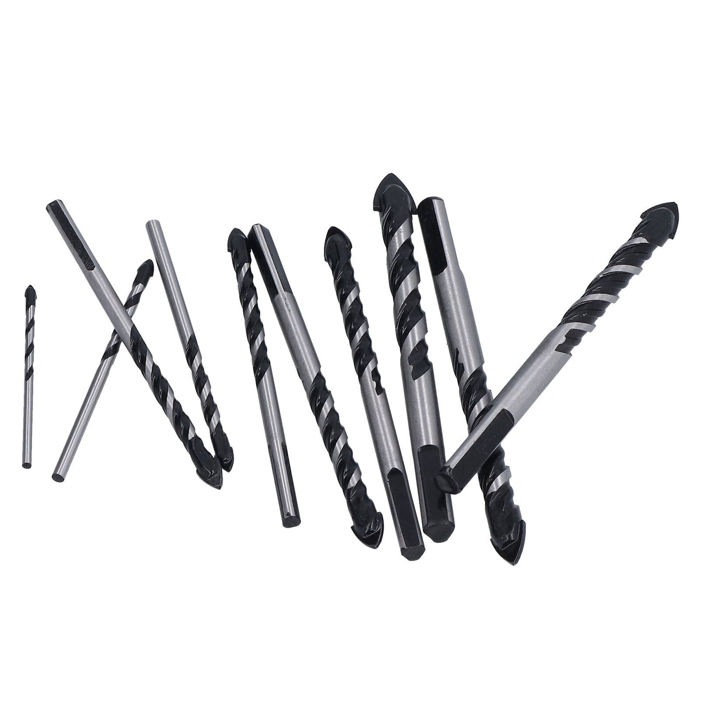10 Pcs Masonry Drill Bits Set Industrial Strength Carbide Tips with Storage Case for Tile Brick Cement V1294-YM0523-3114210113911