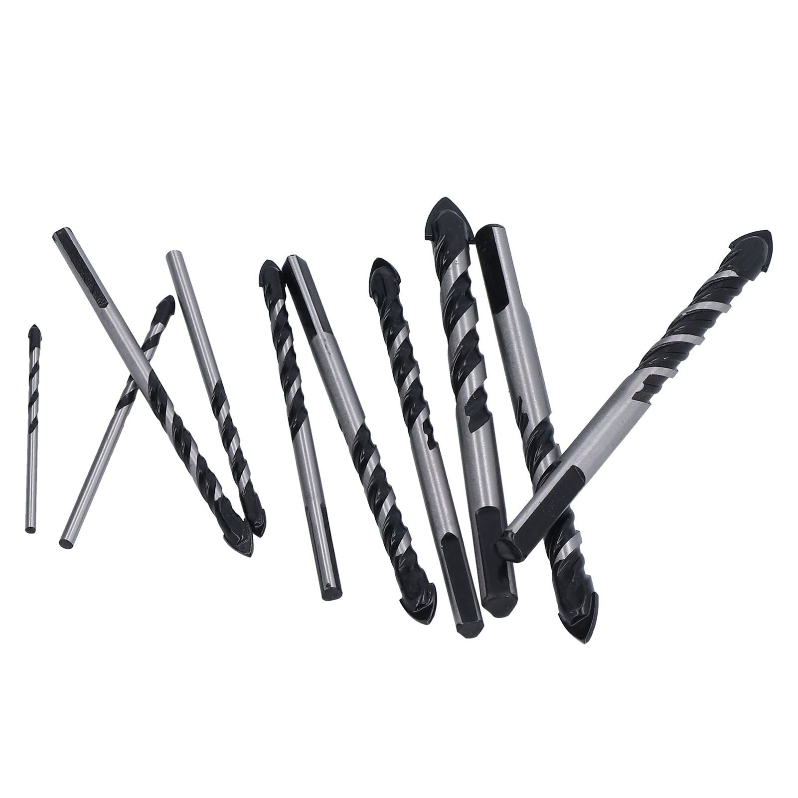 10 Pcs Masonry Drill Bits Set Industrial Strength Carbide Tips with Storage Case for Tile Brick Cement V1294-YM0523-3114210113911