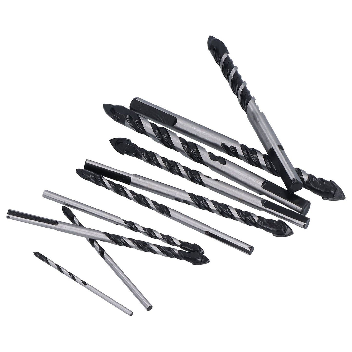 10 Pcs Masonry Drill Bits Set Industrial Strength Carbide Tips with Storage Case for Tile Brick Cement V1294-YM0523-3114210113911