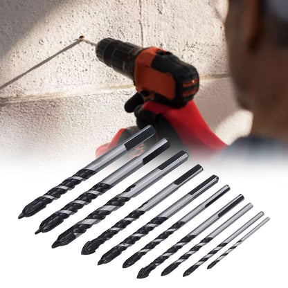 10 Pcs Masonry Drill Bits Set Industrial Strength Carbide Tips with Storage Case for Tile Brick Cement V1294-YM0523-3114210113911