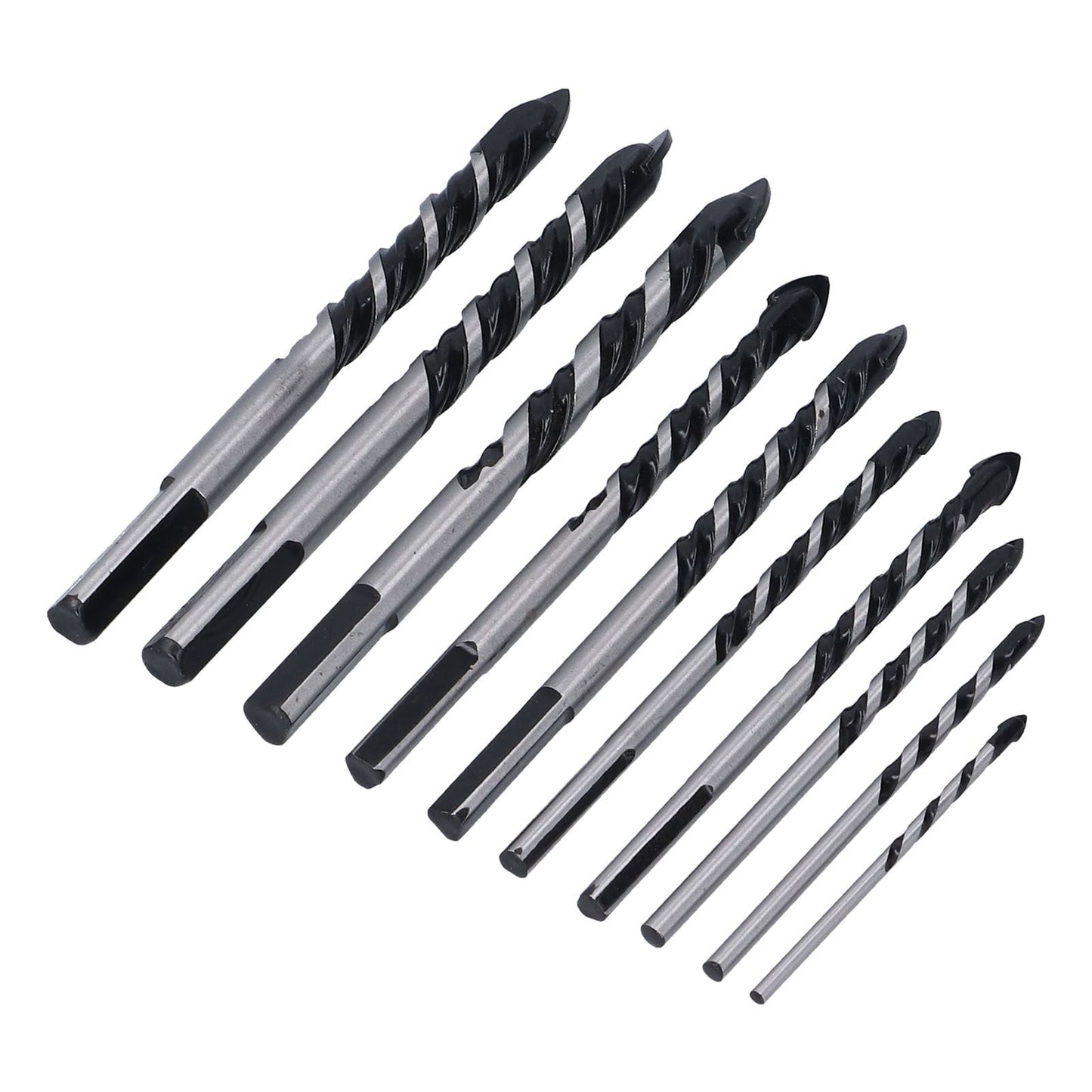10 Pcs Masonry Drill Bits Set Industrial Strength Carbide Tips with Storage Case for Tile Brick Cement V1294-YM0523-3114210113911