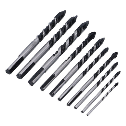10 Pcs Masonry Drill Bits Set Industrial Strength Carbide Tips with Storage Case for Tile Brick Cement V1294-YM0523-3114210113911