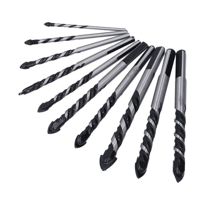 10 Pcs Masonry Drill Bits Set Industrial Strength Carbide Tips with Storage Case for Tile Brick Cement V1294-YM0523-3114210113911