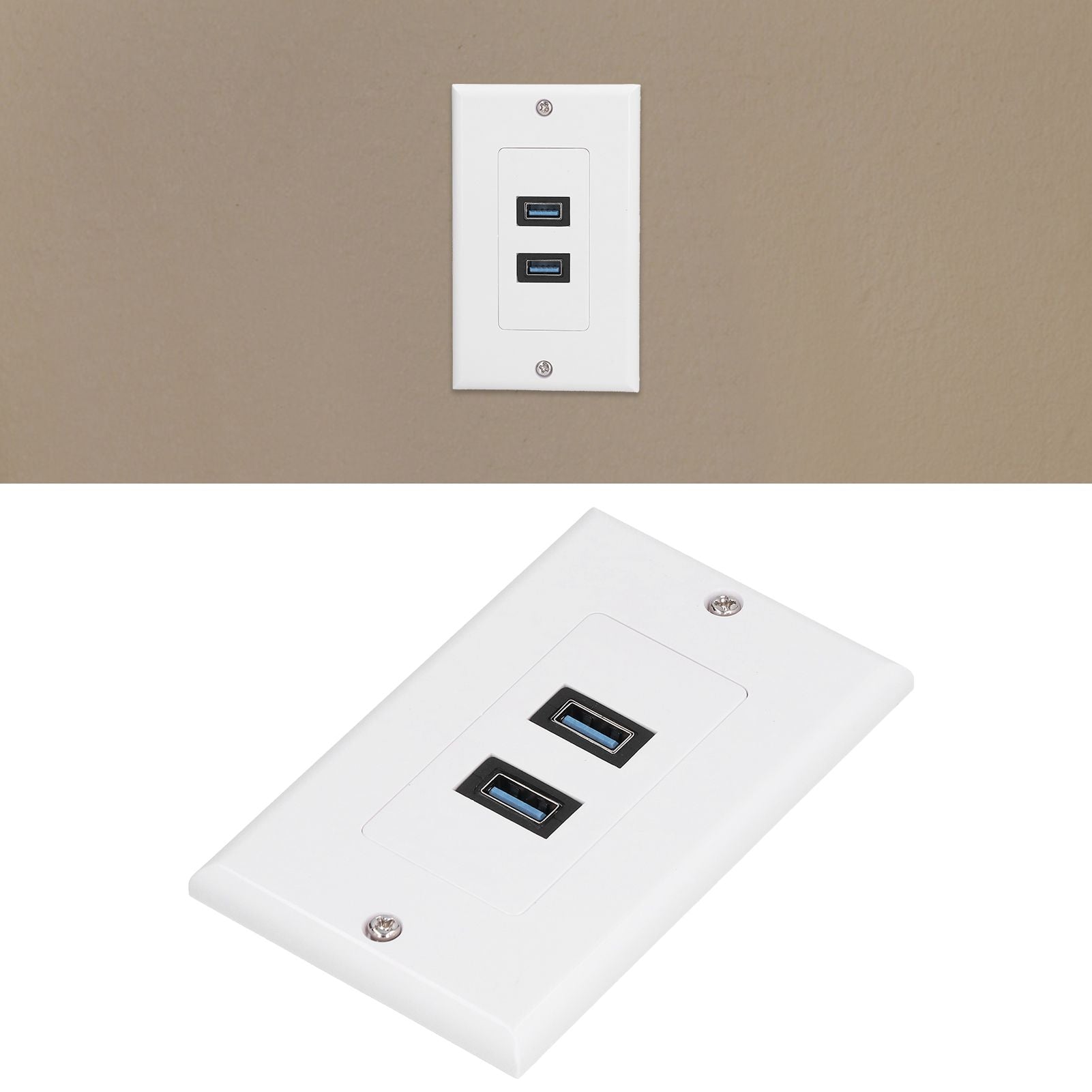 USB 3.0 Wall Plate Data Transmission 2 Port USB 3.0 Component Composite Wall Panel for Charging V1294-YM0523-3114210116411