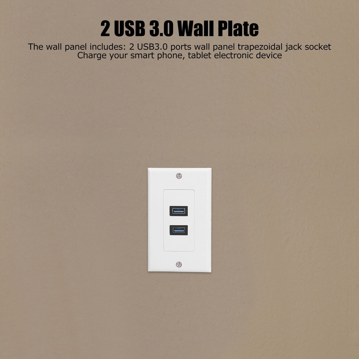 USB 3.0 Wall Plate Data Transmission 2 Port USB 3.0 Component Composite Wall Panel for Charging V1294-YM0523-3114210116411