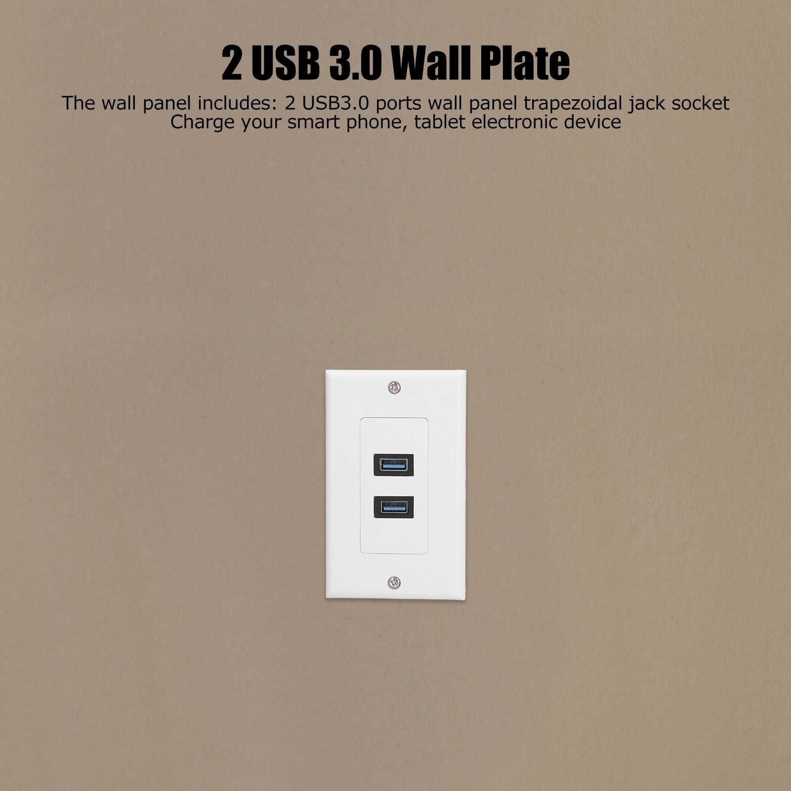 USB 3.0 Wall Plate Data Transmission 2 Port USB 3.0 Component Composite Wall Panel for Charging V1294-YM0523-3114210116411