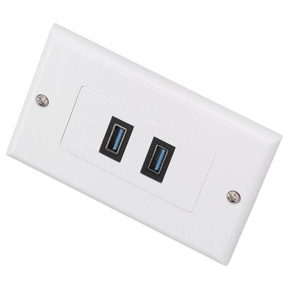 USB 3.0 Wall Plate Data Transmission 2 Port USB 3.0 Component Composite Wall Panel for Charging V1294-YM0523-3114210116411