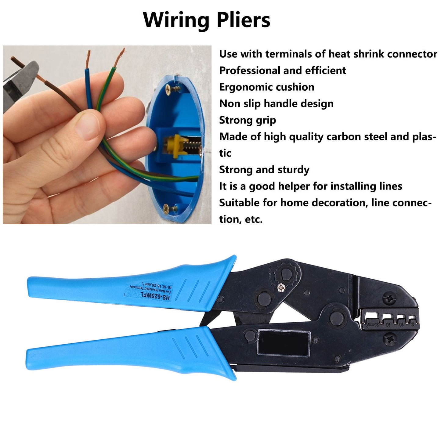 Terminal Crimping Pliers Professional Ratcheting Wire Crimper for Heat Shrink Connectors V1294-YM0523-3114210118811