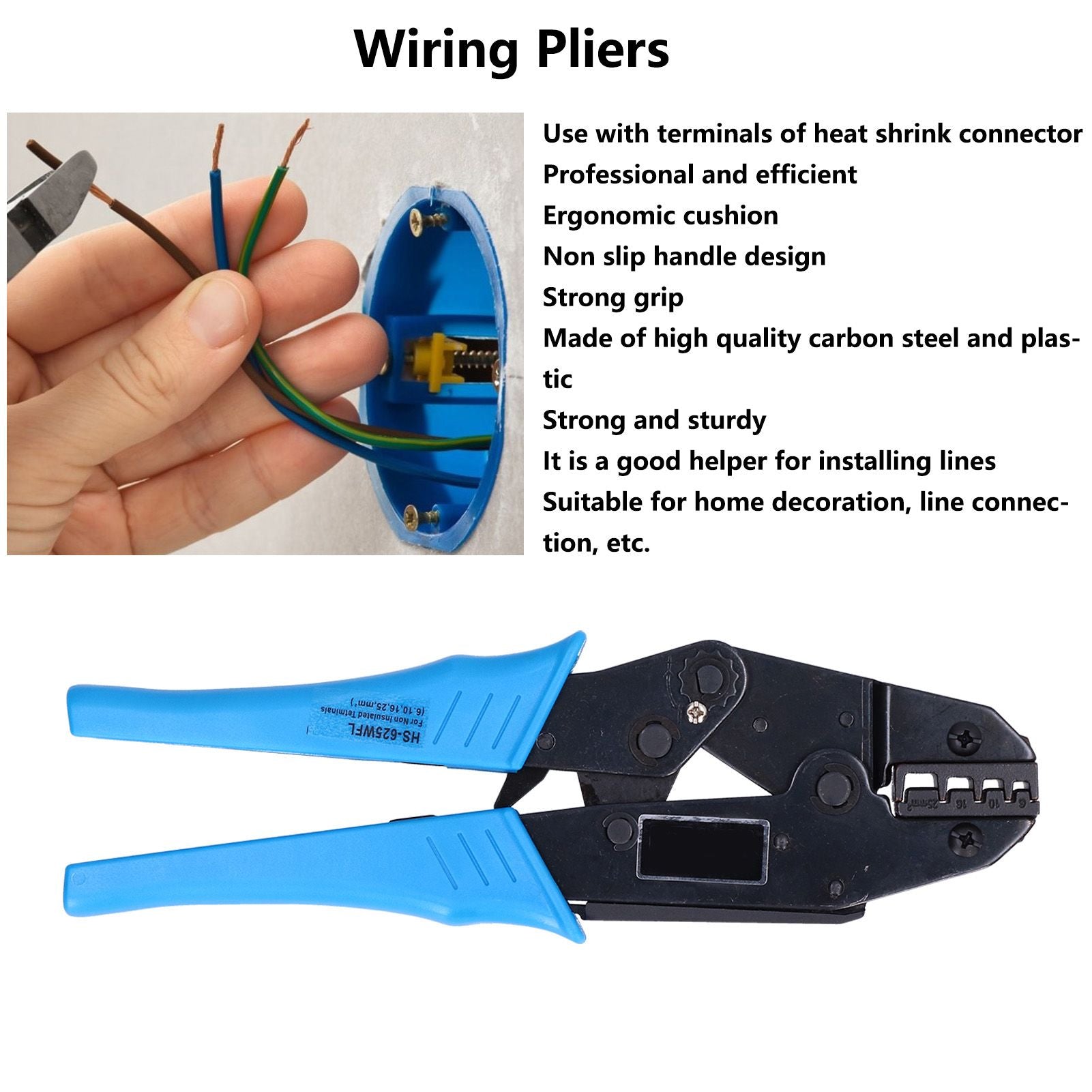 Terminal Crimping Pliers Professional Ratcheting Wire Crimper for Heat Shrink Connectors V1294-YM0523-3114210118811
