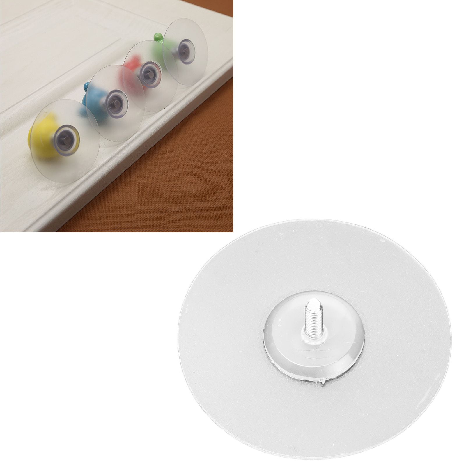 10PCS Strong Adhesive Disc Punch Free Waterproof Silicone Sticky Plate for Handle Clothes Hook Connection V1294-YM0523-3114210119811