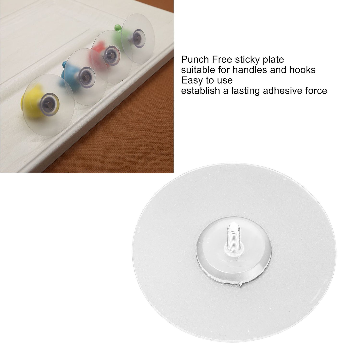 10PCS Strong Adhesive Disc Punch Free Waterproof Silicone Sticky Plate for Handle Clothes Hook Connection V1294-YM0523-3114210119811